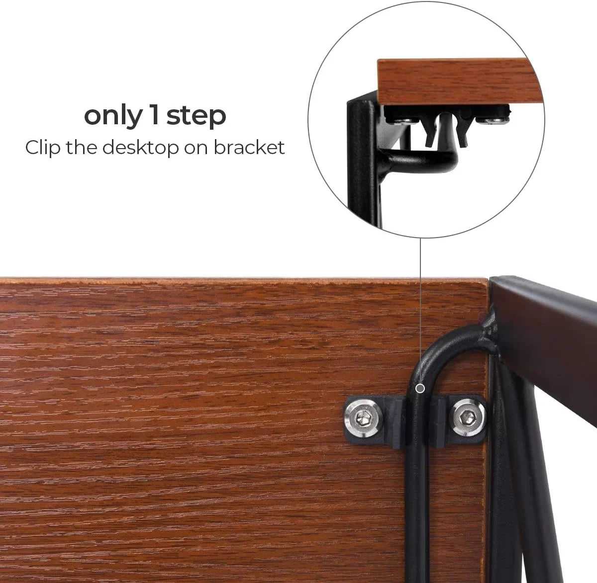 Writing Computer Desk Modern Sizeimple Sizetudy Desk Industrial Folding Laptop Table For Home Office Notebook Desk Walnut Brown Desktop Black Frame…