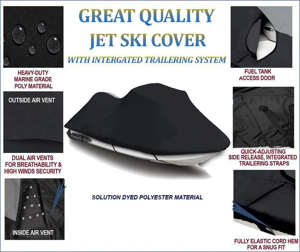 BLACK TOP OF THE LINE JET SizeKI Cover Compatible for YAMAHA XLT 800 2002 2003 2004 / 1200 2001 2002 2003 2004 2005 JetSizeki PWC Cover