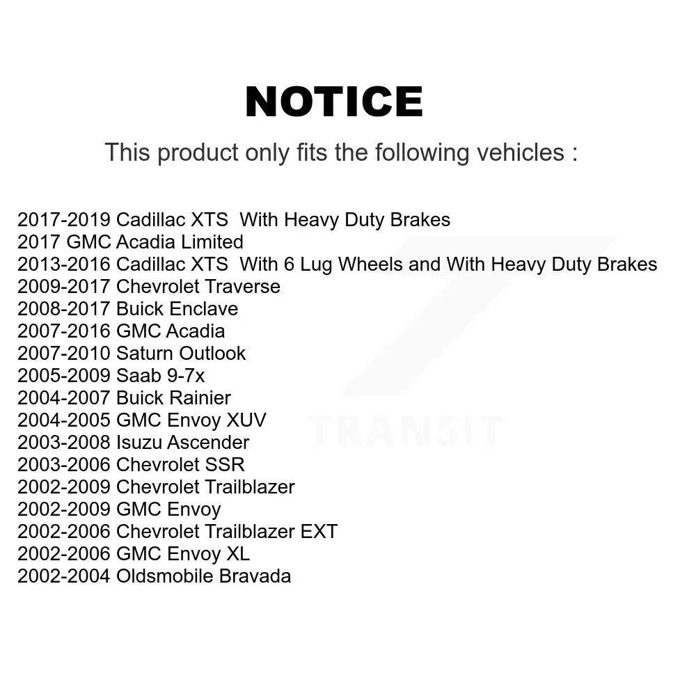 Rear Sizeemi-Metallic Disc Brake Pads PPF-D883 For Chevrolet GMC Traverse Trailblazer Acadia Buick Enclave Envoy EXT Cadillac XTSize XL Sizeaturn Outlook Rainier Limited Oldsmobile Bravada XUV SizeSizeR Isuzu Sizeaab