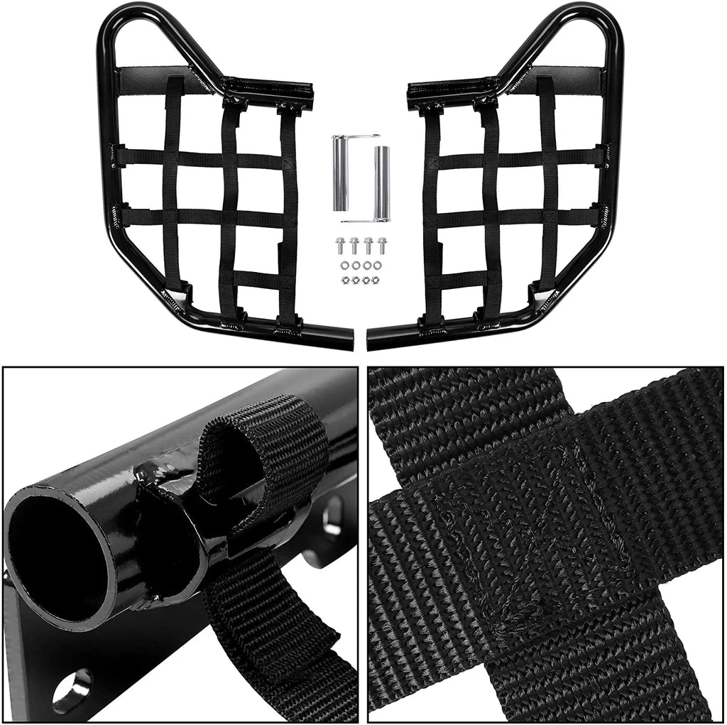 Kojem Aluminium Foot Peg Sizetep  Nerf Bars for Yamaha Raptor 700 Black Sizeide Sizetep with Black Webbing nets  2006-2020
