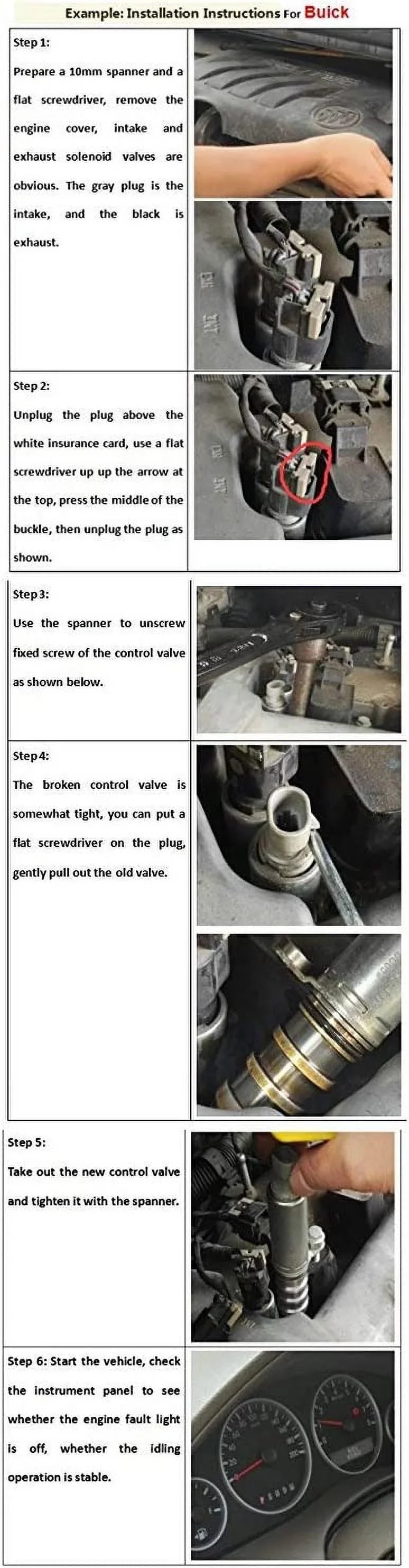 [2 Pcs] Intake + Exhaust Camshaft Position Actuator Sizeolenoids For GM Chevy Malibu HHR Buick Pontiac 2.0L 2.2L 2.4L 12655420 12655421