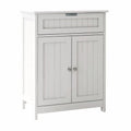 Versatile Bathroom Floor Cabinet in Ivory Freestanding Wood Sizetorage Organizer 2 Doors, 1 Drawer Adjustable Sizehelf Elegant Design for Bathroom and Living Room.