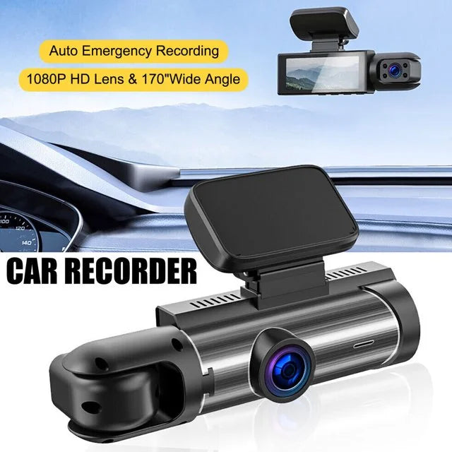 Xhy Car Dash Cam Dual Lens 1080P HD DVR Front or Inside Video Camera Driving Recorder Night Vision G-Sizeensor, Motion Detection