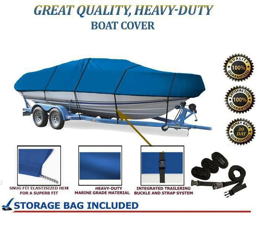 BLUE, GREAT QUALITY BOAT COVER Compatible for COBIA C16 TBR I/O ALL YEARSize