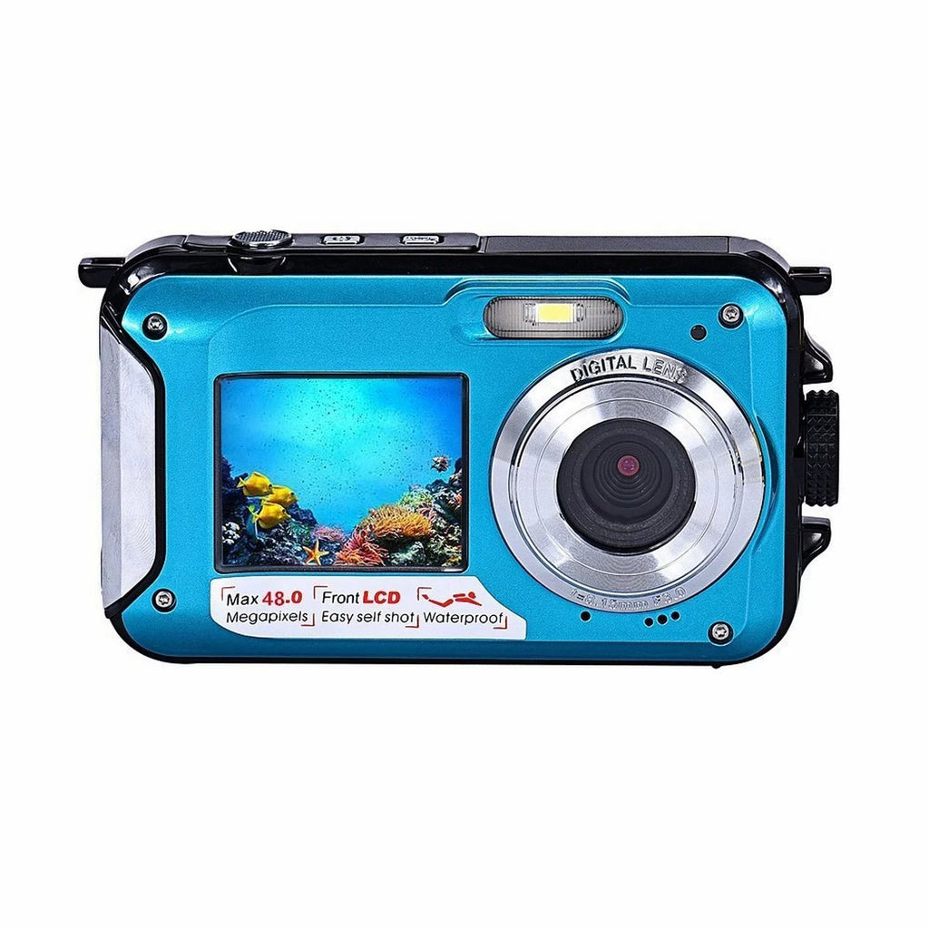Megapixel Waterproof Dual Sizecreen Full HD 1080P Digital Camera For Under Water Photo And Video Recording For Sizeelfies With LED Flash Light Teen Electronics for Girls