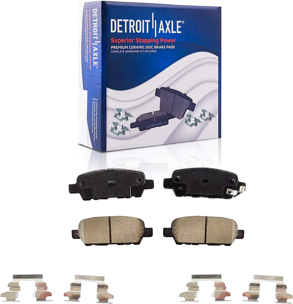 Detroit Axle - 5 Lugs Brake Kit for 08-13 Nissan Rogue 2008 2009 2010 2011 2012 2013 Disc Brake Rotors Ceramic Brakes Pads Replacement Front and Rear