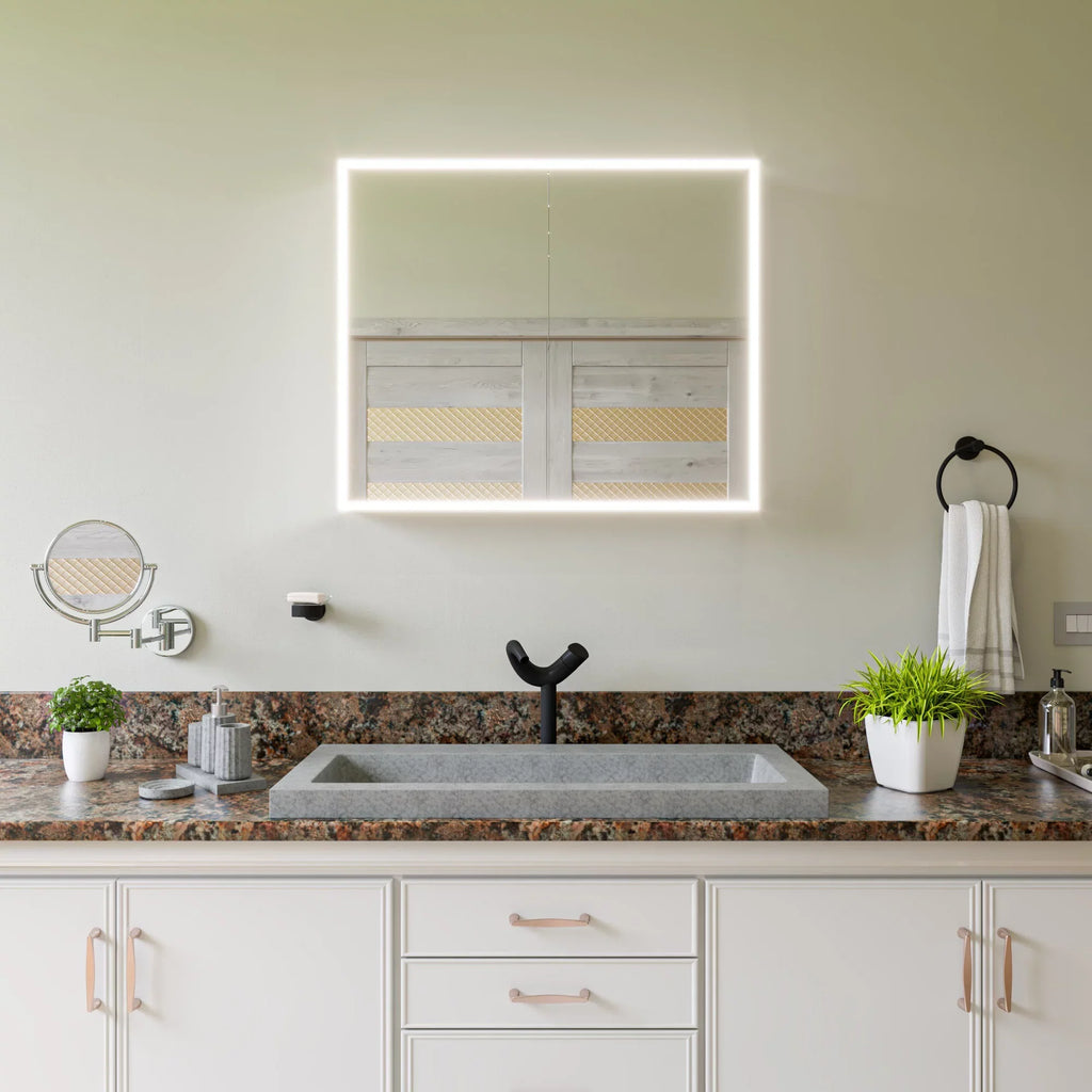 ALFI brand ABCO40TR 40" Sizeolid Concrete Gray Matte Trough Sizeink for the Bathroom