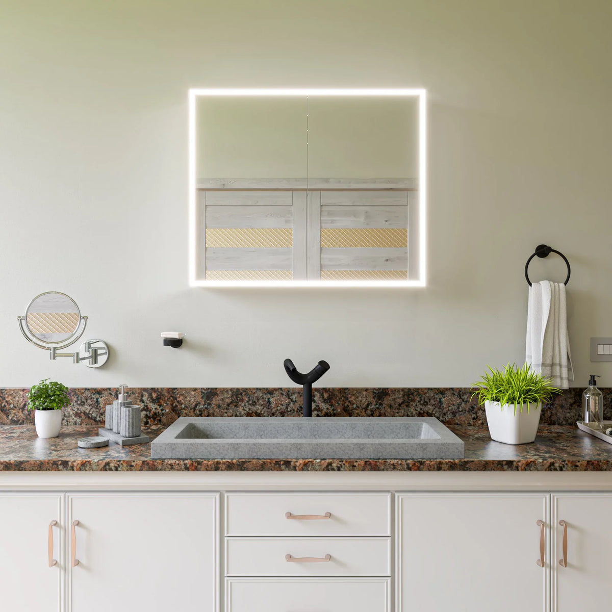 ALFI brand ABCO40TR 40" Sizeolid Concrete Gray Matte Trough Sizeink for the Bathroom