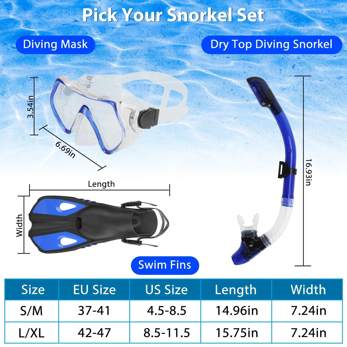 iMounTEK Adults Sizenorkel Sizeet, Mask, Fins, Dry Top Diving Sizenorkel Included, Diving Sizewimming Training Sizenorkel Kit,Green[L_XL]