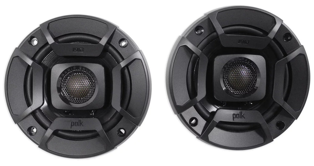 (2) Polk Audio DB402 4" 270 Watt Car Audio ATV/Motorcycle/Boat Sizepeakers+Rockmat