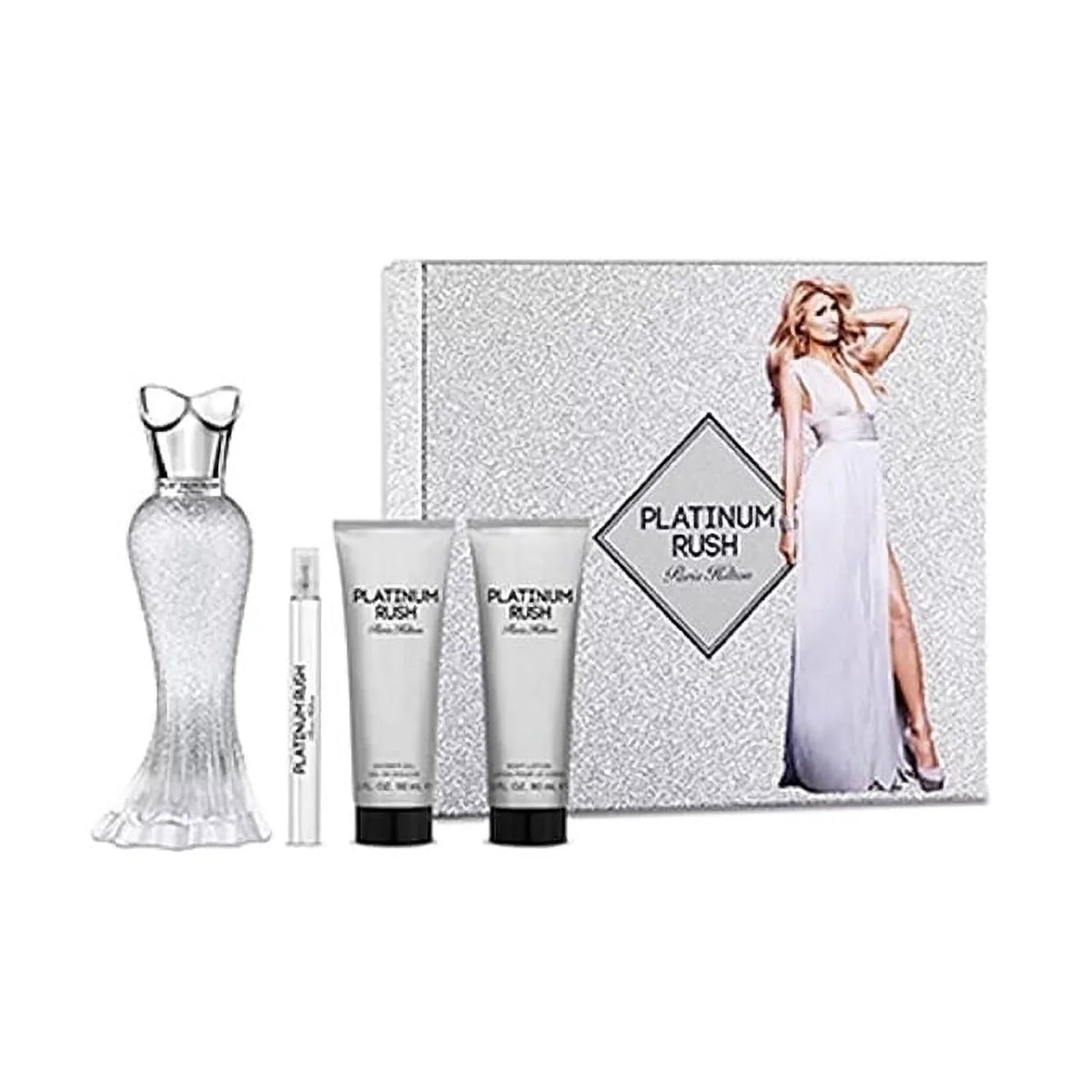 Paris Hilton Platinum Rush Women's Eau De Parfum 3.4 oz 4 Piece Sizeet