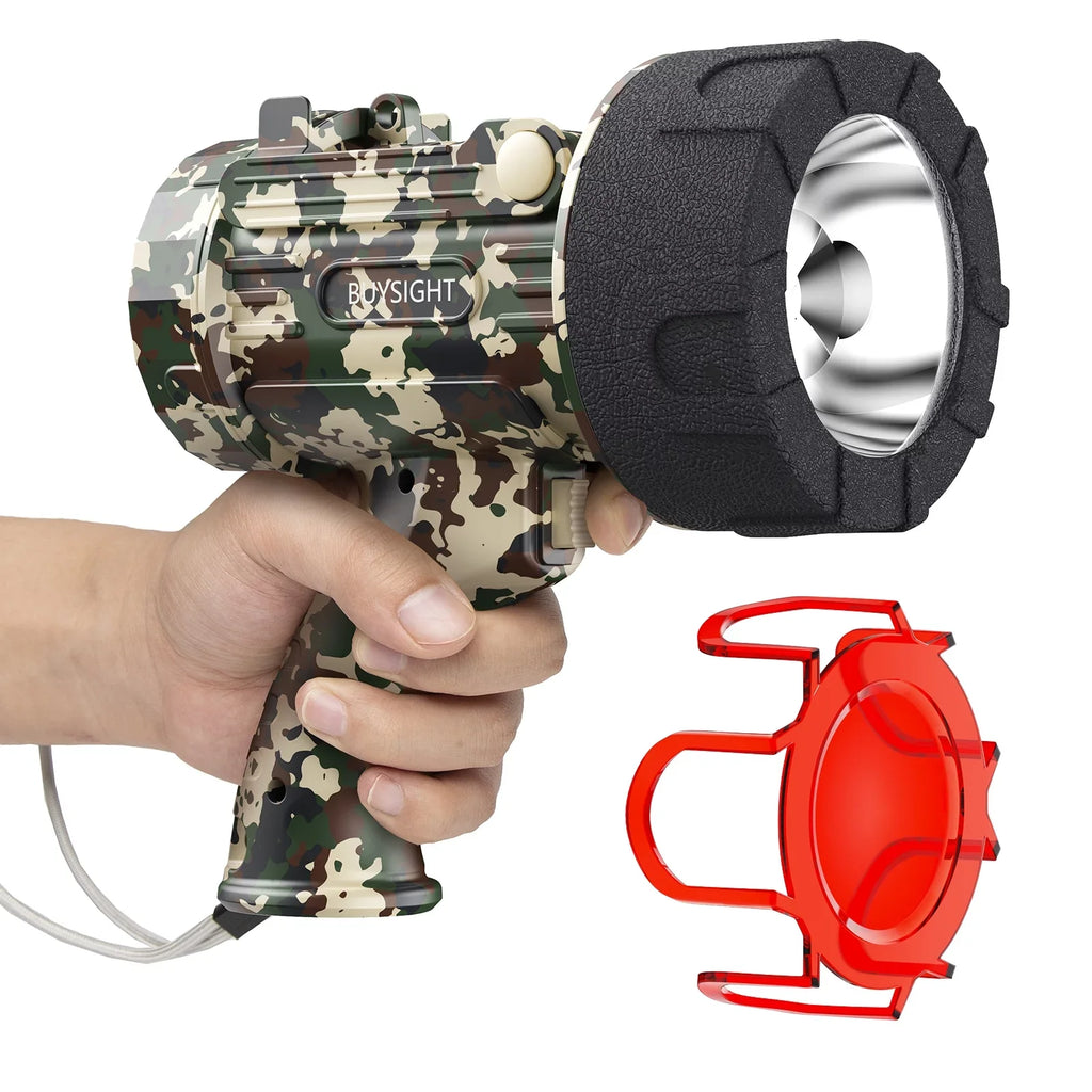 BUYSizeIGHT Rechargeable Sizepotlight Flashlight,120000 lumens Hand held Sizepotlight Waterproof Flashlight Hunting Lamp with red Filter (Camouflage Green)