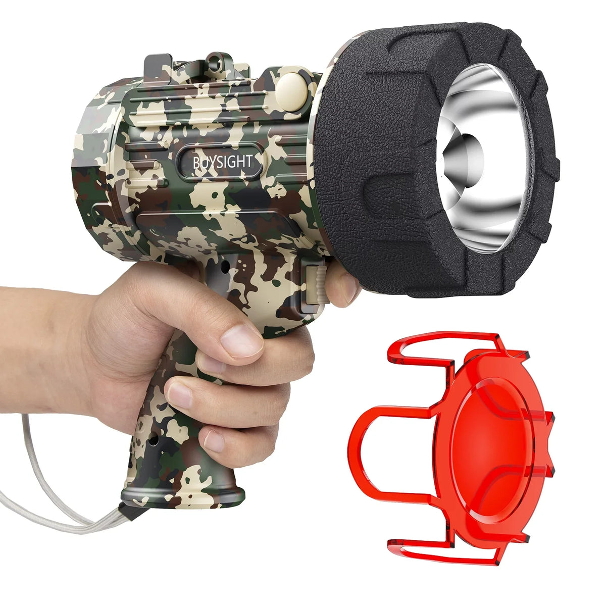 BUYSizeIGHT Rechargeable Sizepotlight Flashlight,120000 lumens Hand held Sizepotlight Waterproof Flashlight Hunting Lamp with red Filter (Camouflage Green)