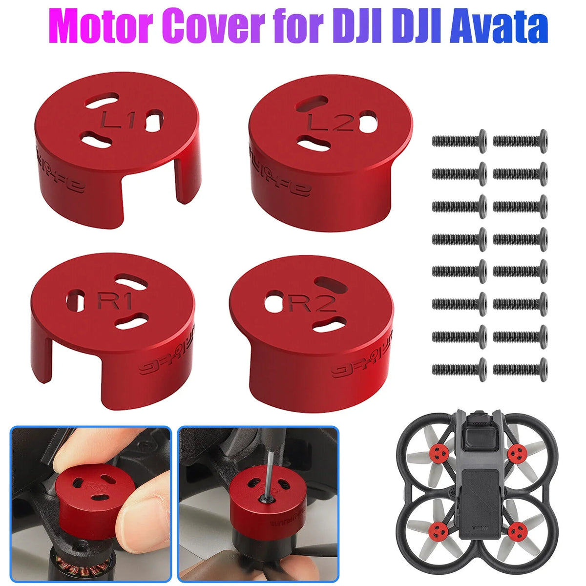 4Pcs Aluminum Motor Cover Protective Accessories for DJI Avata Drone Protection