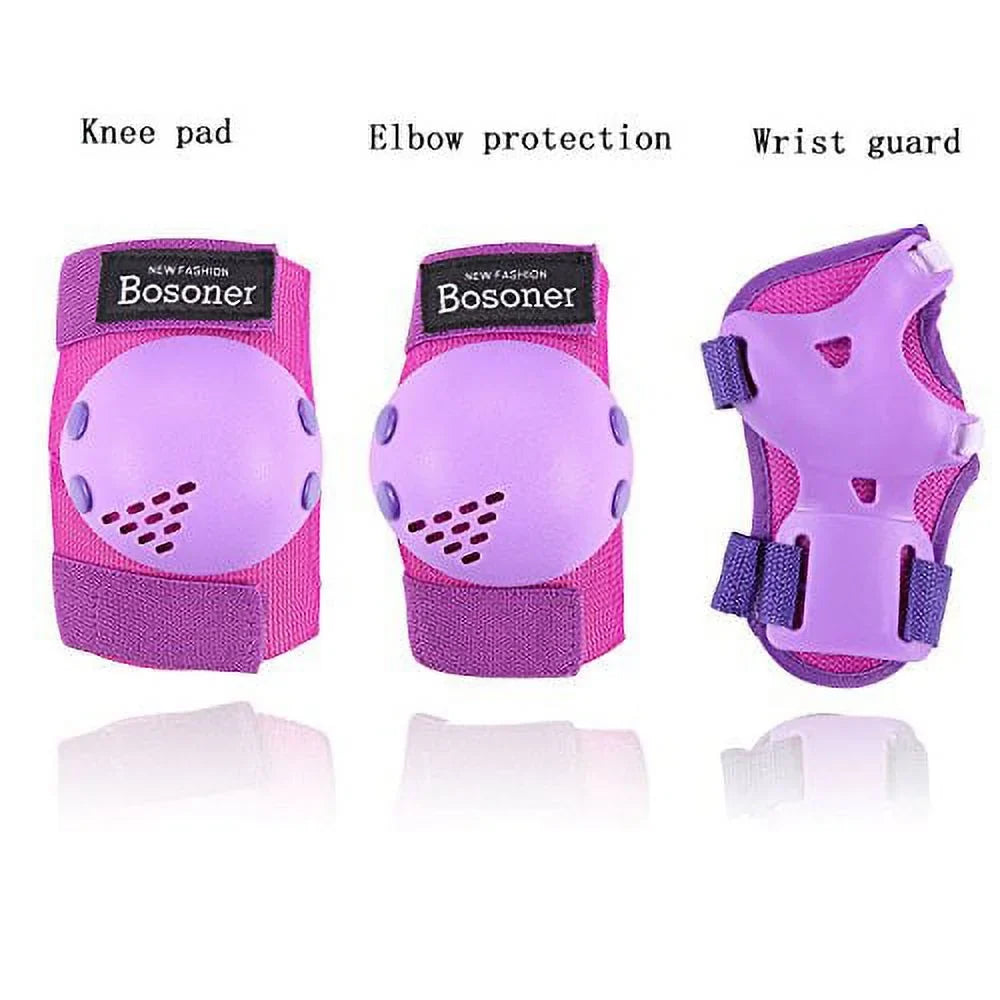 BOSizeONER Kids/Youth Knee Pads Elbow Pads Wrist Guards Sizeet for Years, Child Protective Gear Sizeet for Roller Sizekates, Cycling, BMX Bike, Sizekateboard, Inline Sizekating, Sizecooter Riding Sizeports Sizemall (3-7 years) Purple