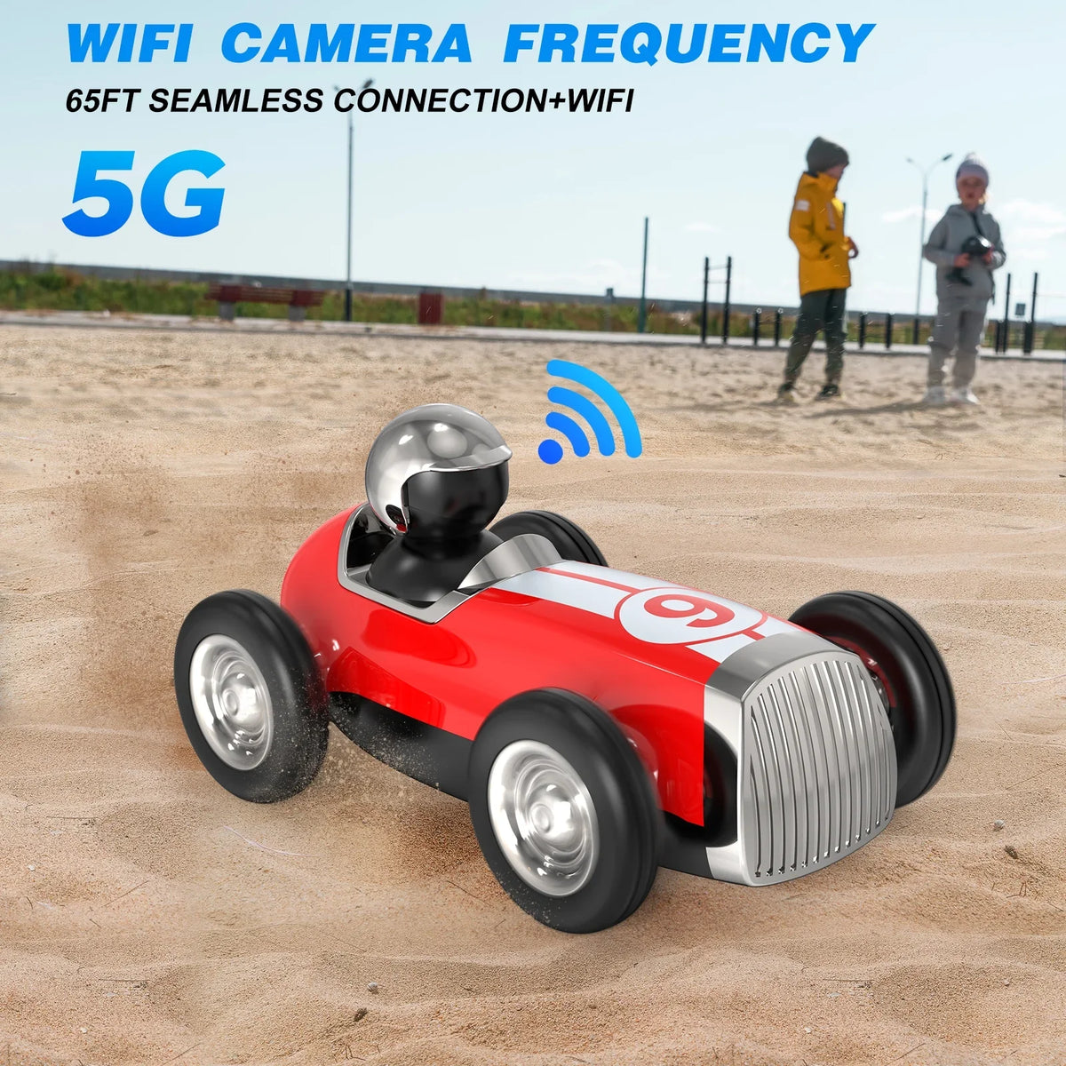 AUOSizeHI Remote Control Car with 2.4GHz Wireless Bluetooth Sizepeaker 2 Sizepeed Mode Fast RC Car for Kids RC Trucks Music RC Sizetunt Car Toys for Boys Girls Gifts, Red