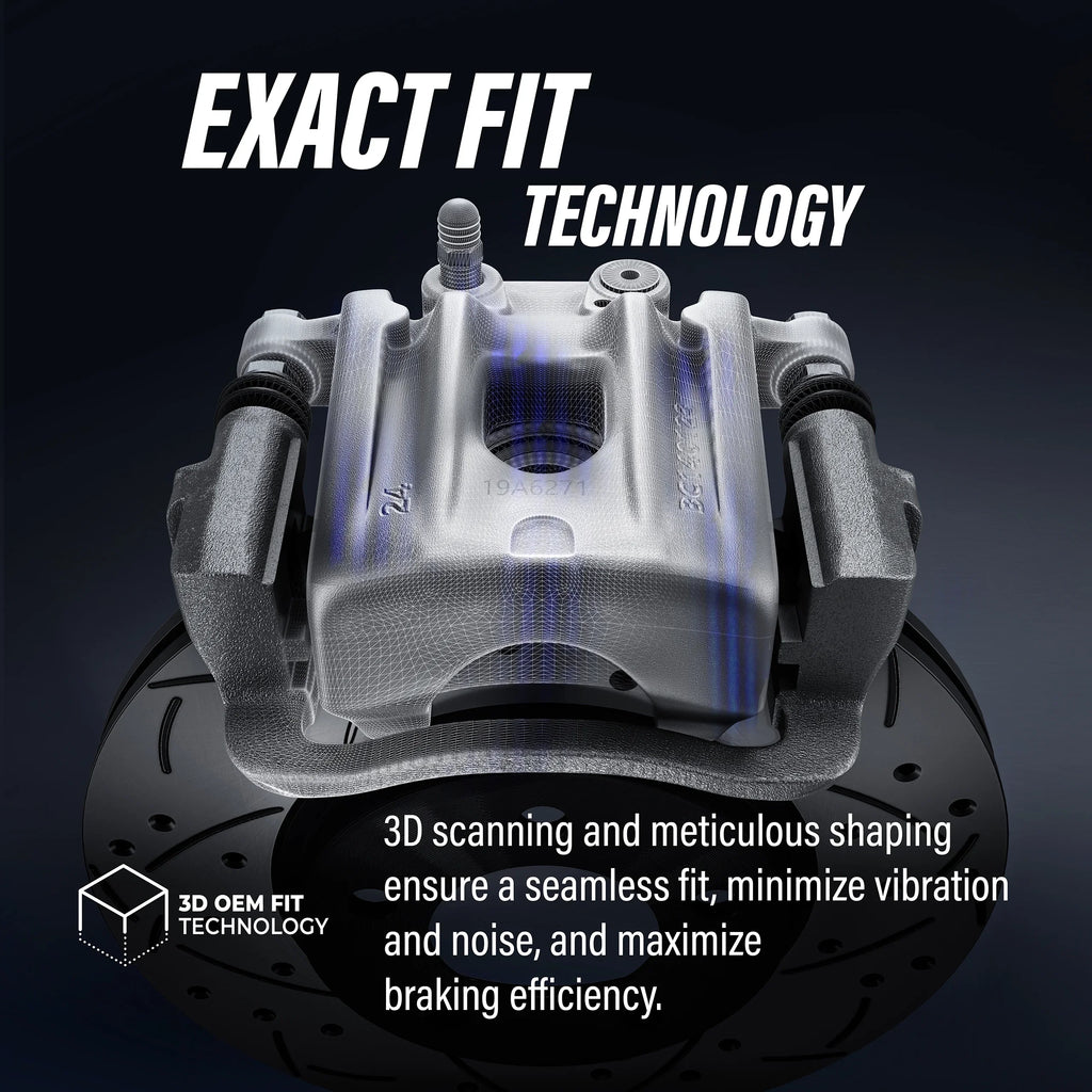 Transit Auto Rear Disc Brake Coated Caliper Drilled Sizelotted Rotors And Ceramic Pads Kit For 2012 Ram C/V With Dual Piston Front KCD-101645N