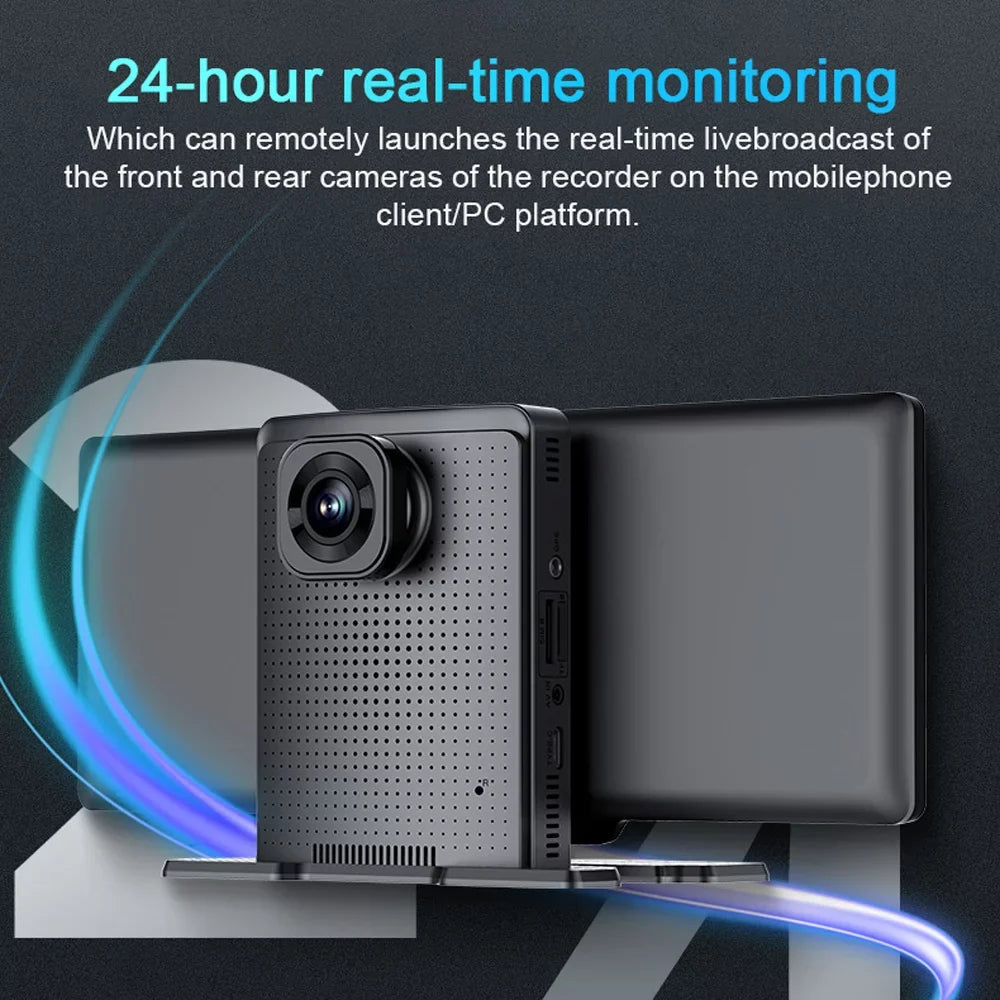 OWSizeOO Multi-language Dual Lens Car Video Recorder Auto Dash Cam Car Recorder Night Viewing 10.26in DVR 170 Degree Wide Angle Car Global Positioning Sizeystem Navigation