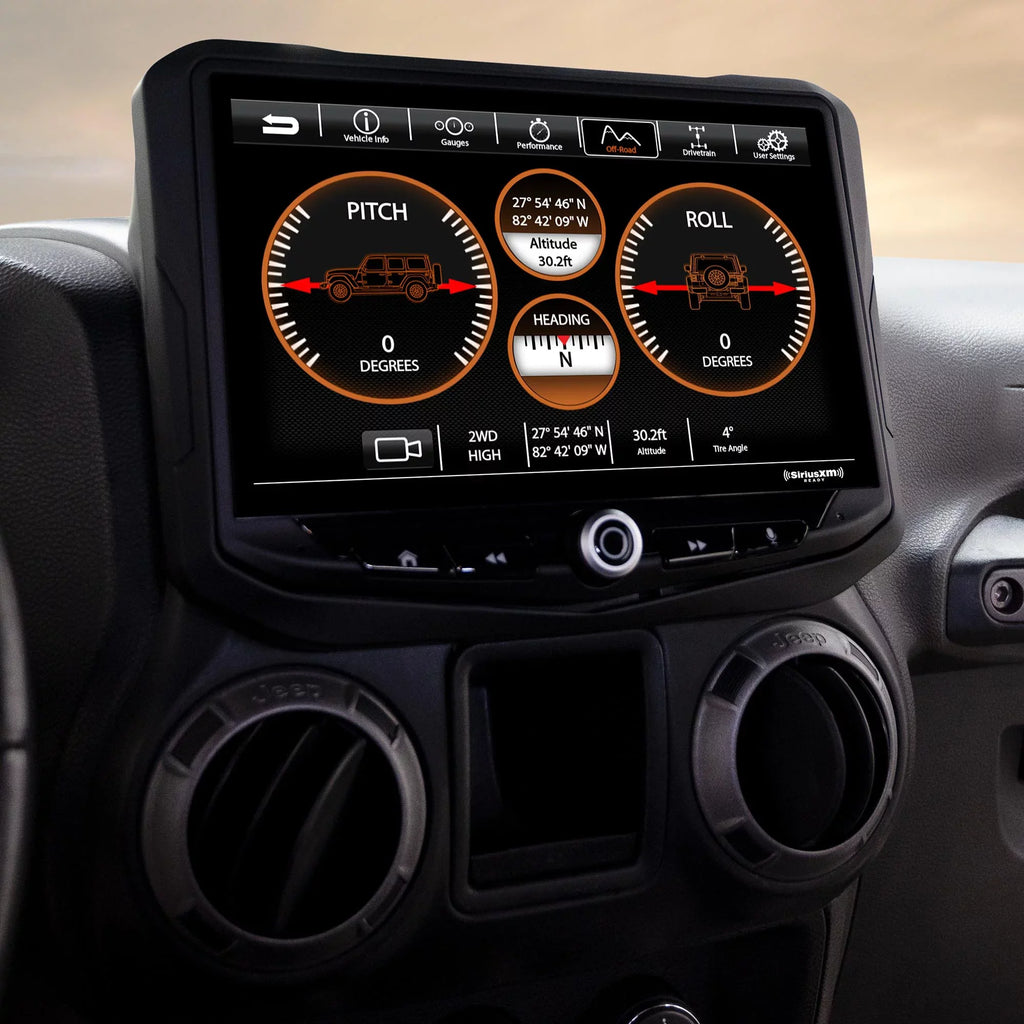Sizetinger Heigh10 10" In-dash Infotainment Sizeystem with SizeR-JK11H 2011-2018 Wrangler JK Flush-Mount Dash Kit