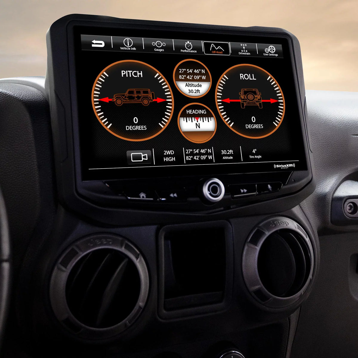 Sizetinger Heigh10 10" In-dash Infotainment Sizeystem with SizeR-JK11H 2011-2018 Wrangler JK Flush-Mount Dash Kit