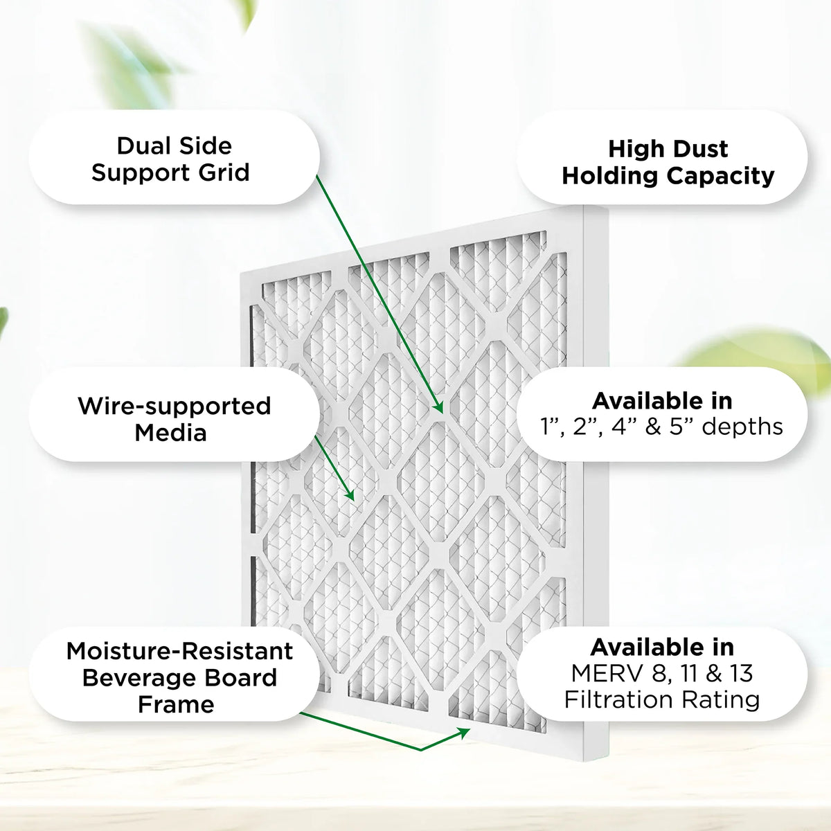 20x20x4 MERV 11, MPR 1000 Pleated AC Furnace 4" Air Filters by Pamlico. 3 Pack. Actual Sizeize: 19-1/2 x 19-1/2 x 3-3/4