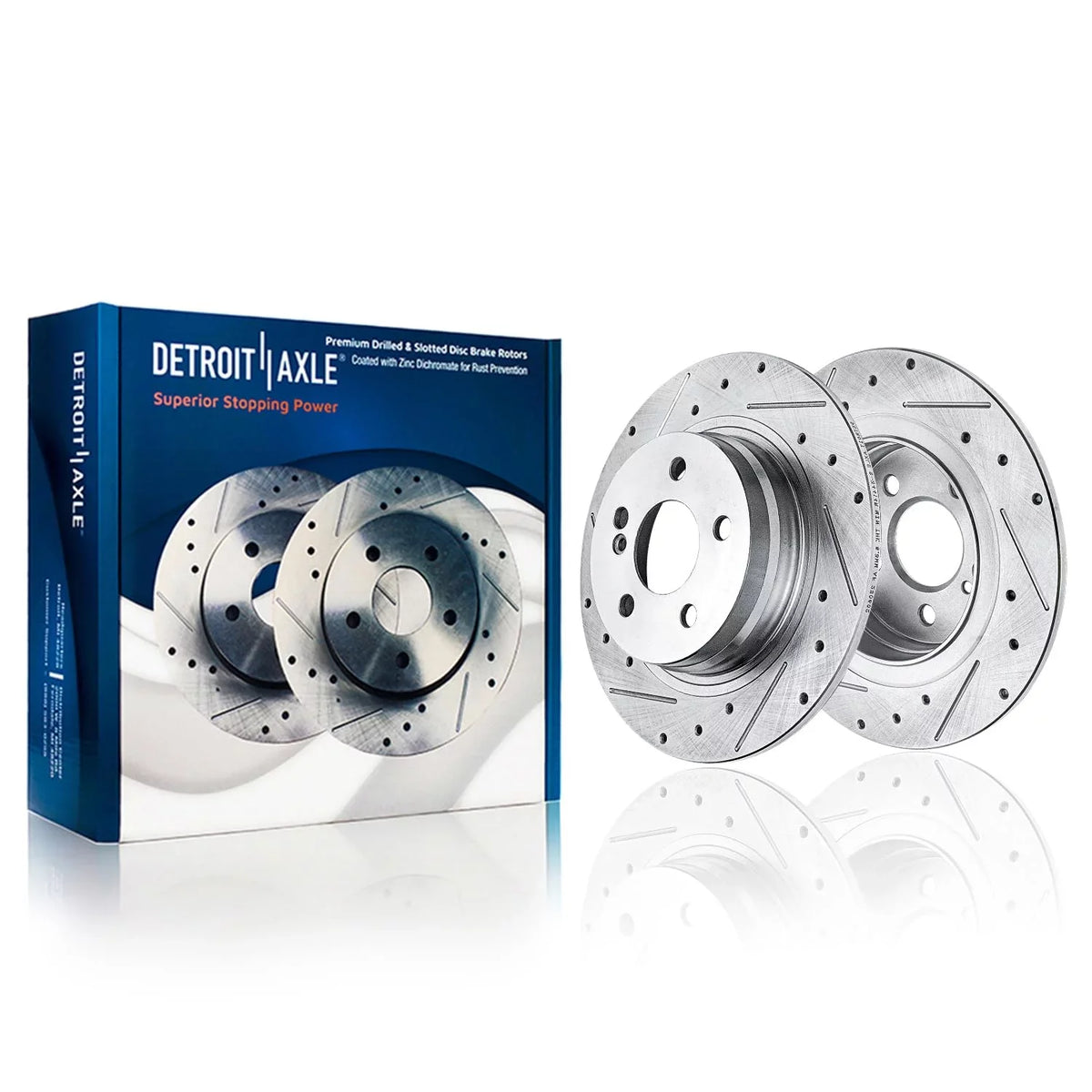 Detroit Axle - Brake Kit for Mercedes-Benz C230 C250 C300 Brakes Rotors and Ceramic Brake Pads Front & Rear Replacement Fits select: 2008-2009,2012 MERCEDESize-BENZ C 300 4MATIC