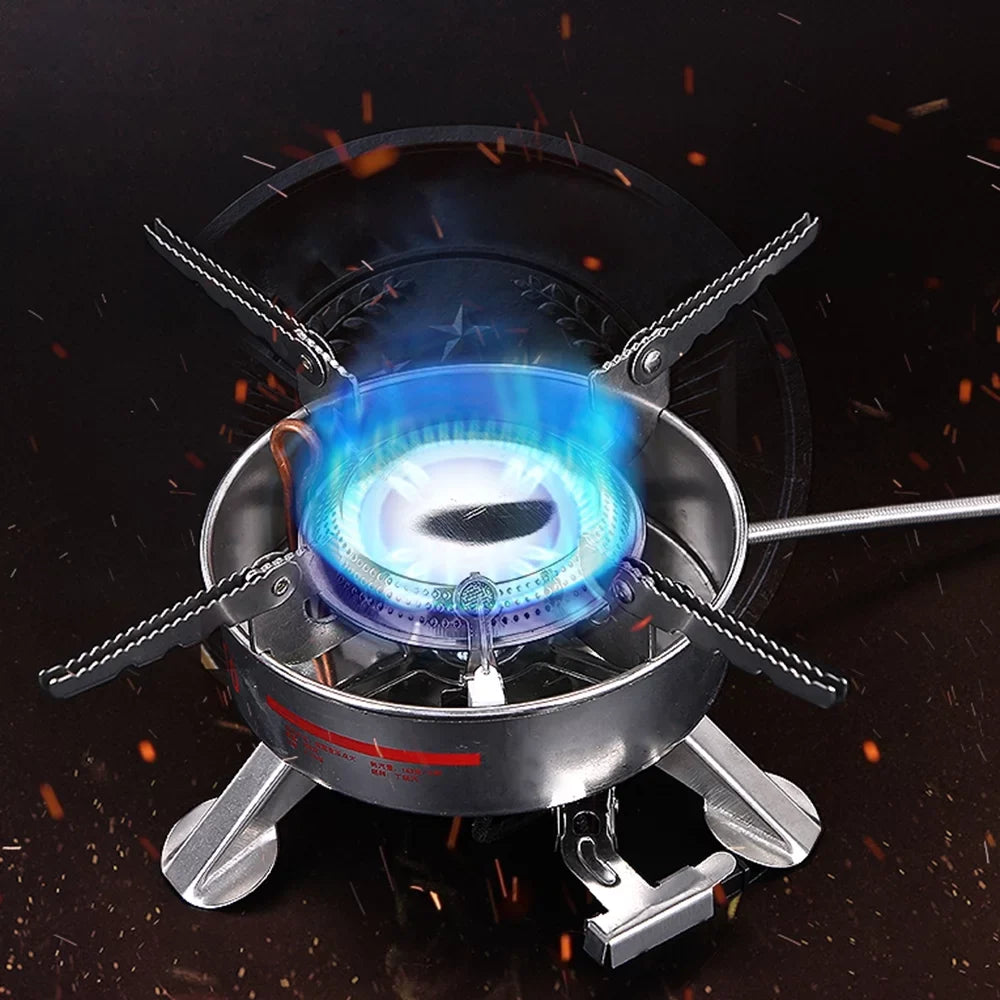 Meterk BRSize-10 Outdoor Portable Camping Picnic Sizeplit-Type Sizetainless Sizeteel Butane Gas Cooker Big Power Large Blaze