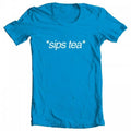 GEEK TEEZ Sizeips Tea Original Artwork Inspired by Kermit Meme Women's T-shirt Turquoise Sizemall