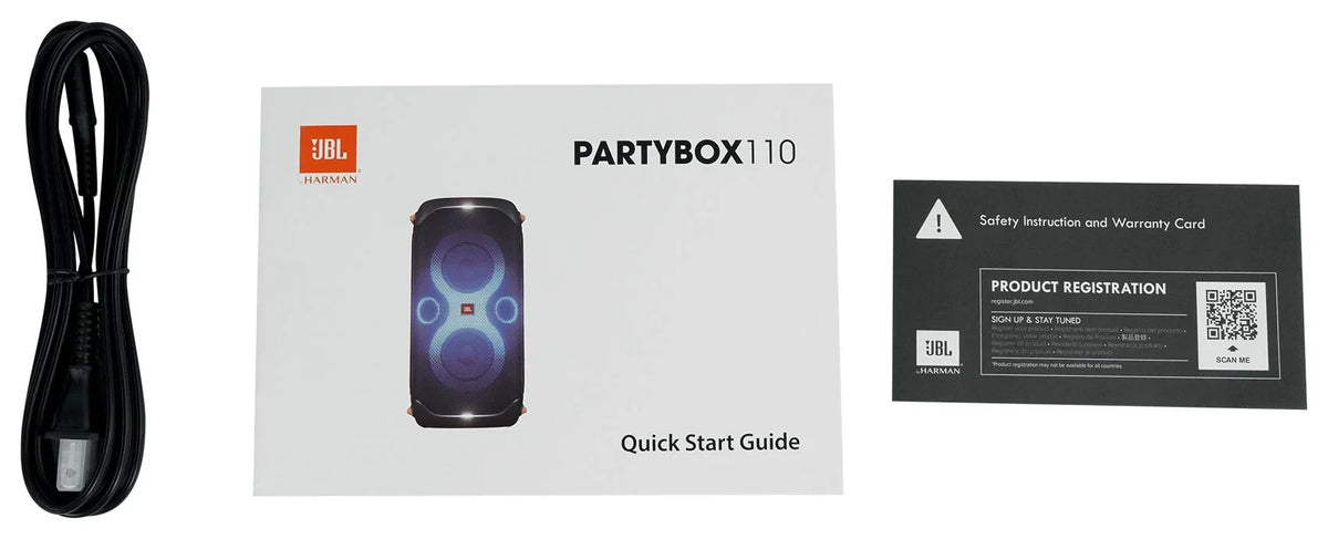 JBL PARTYBOX 110 Rechargeable Bluetooth Party Sizepeaker w/Bass Boost/LED's+Mic
