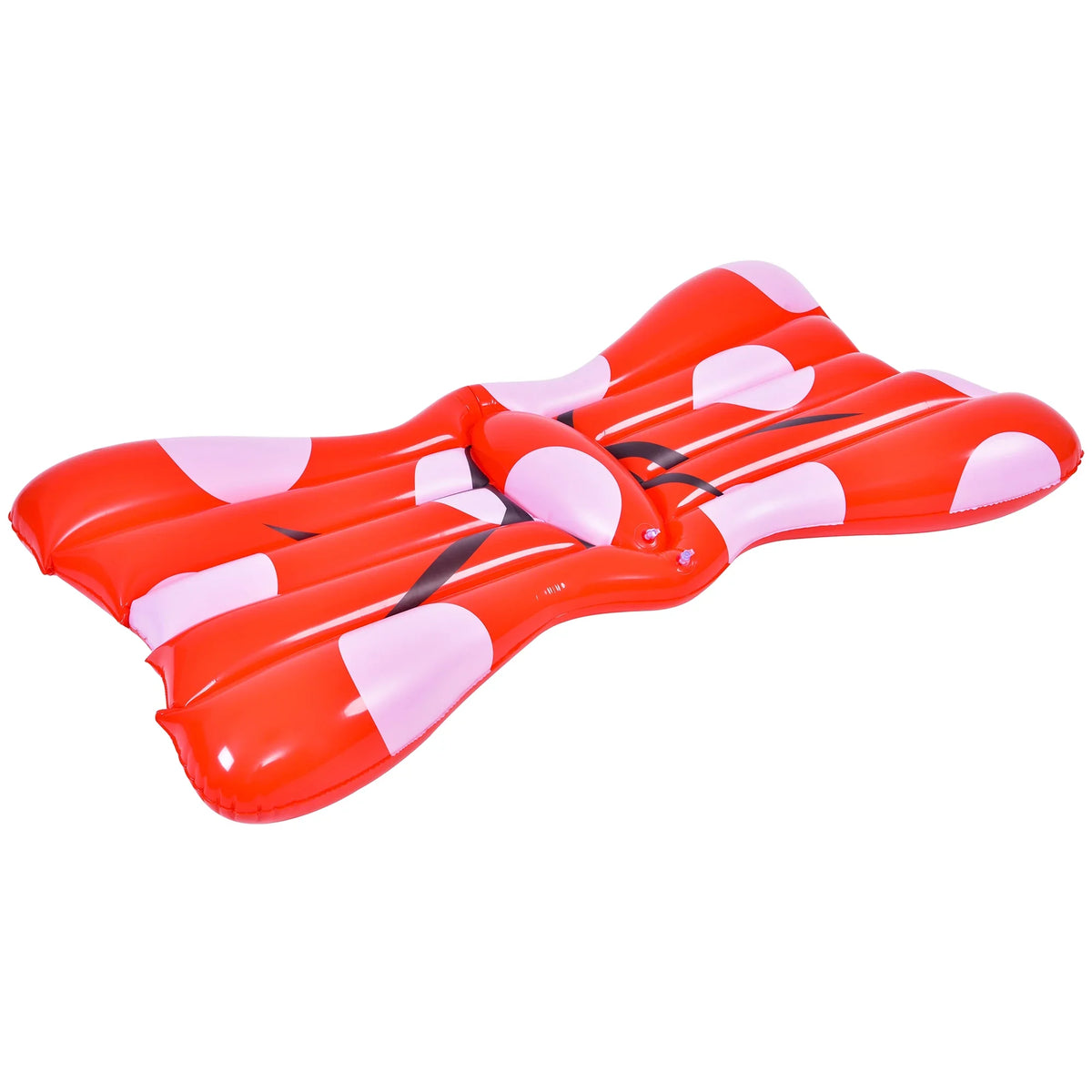 37" Inflatable Red and Ivory Jumbo Hair Bow Pool Float