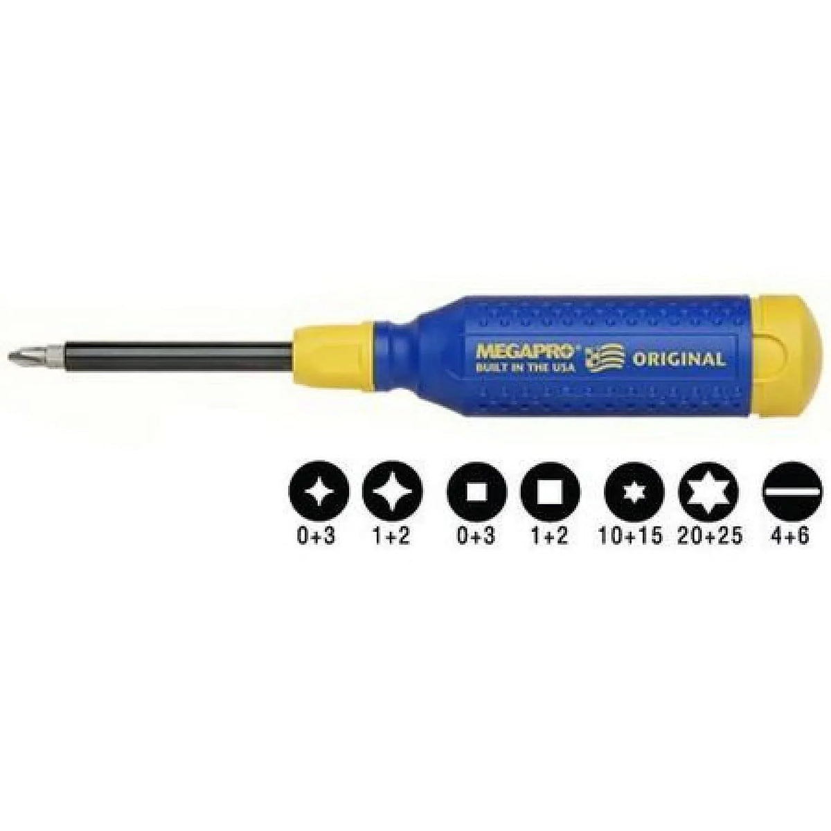 MEGAPRO Multi-Bit Sizecrewdriver,15-in-1,8-1/2" 151NASize-B