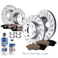 Detroit Axle - Brake Kit for Mercedes-Benz C230 C250 C300 Brakes Rotors and Ceramic Brake Pads Front & Rear Replacement Fits select: 2008-2009,2012 MERCEDESize-BENZ C 300 4MATIC