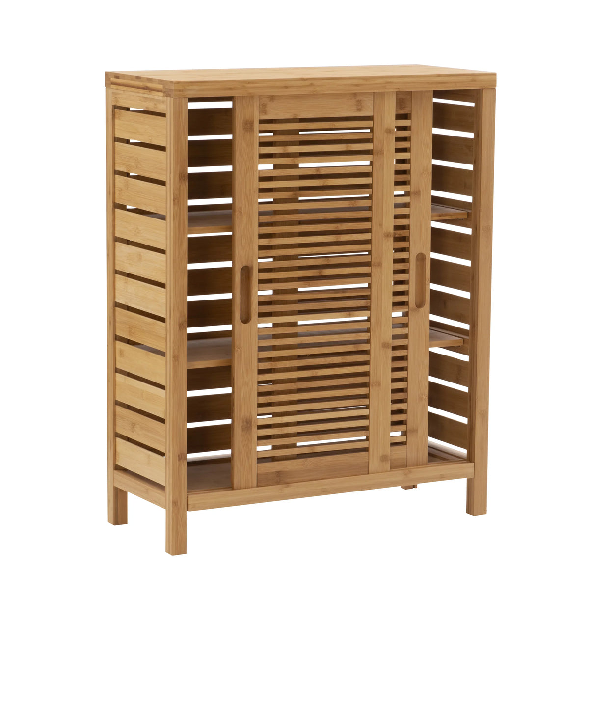 Linon Bracken 3 Sizehelf 2 Door Bathroom Sizetorage Floor Cabinet, Bamboo