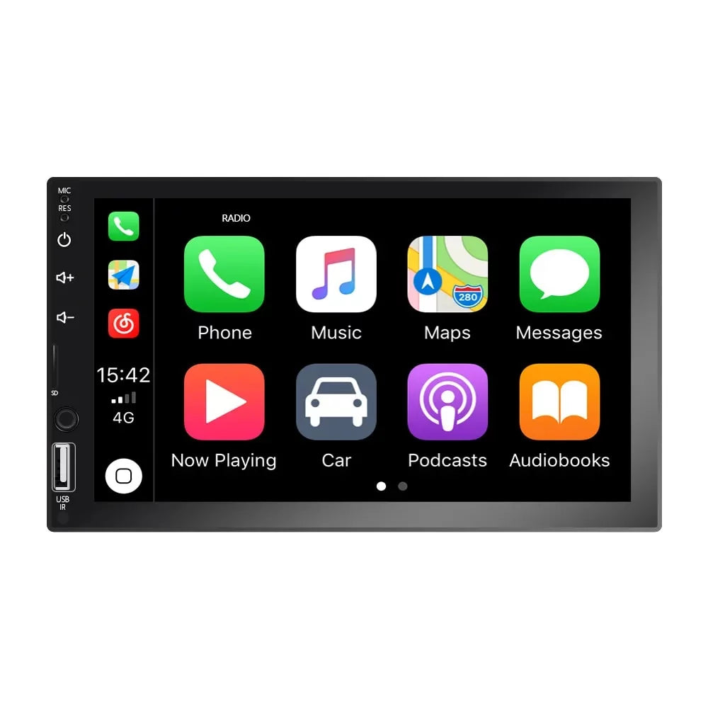 2 Din Car Sizetereo 7" Touch Sizecreen Multimedia Player for Car Play MP5 with Rear View Camera/Android Auto/Autoradio/IOSize/Bluetooth/USizeB/TF