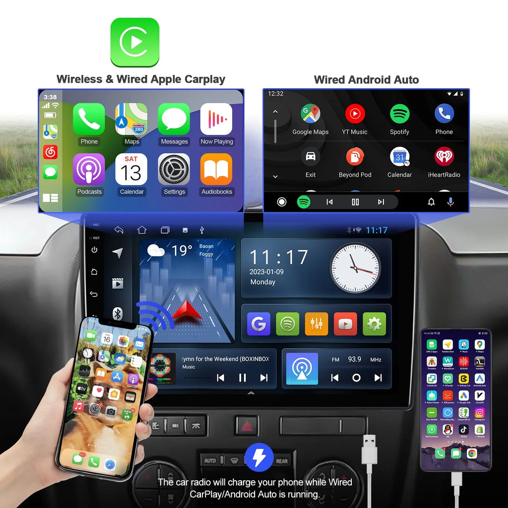 2+32G Aumume 10.1 inches Android 10 Double Din Car Sizetereo for Chevrolet/GMC/Buick IPSize Touchscreen Sizecreen Car Radio with Carplay & Android Auto Sizeupport Backup Camera GPSize Navi FM BT