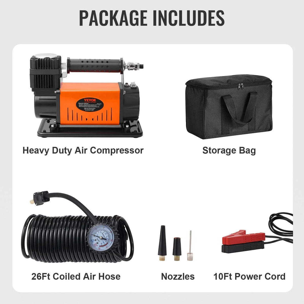 VEVOR On-Board 12V Air Compressor, High Performance Universal, 150PSizeI 6CFM