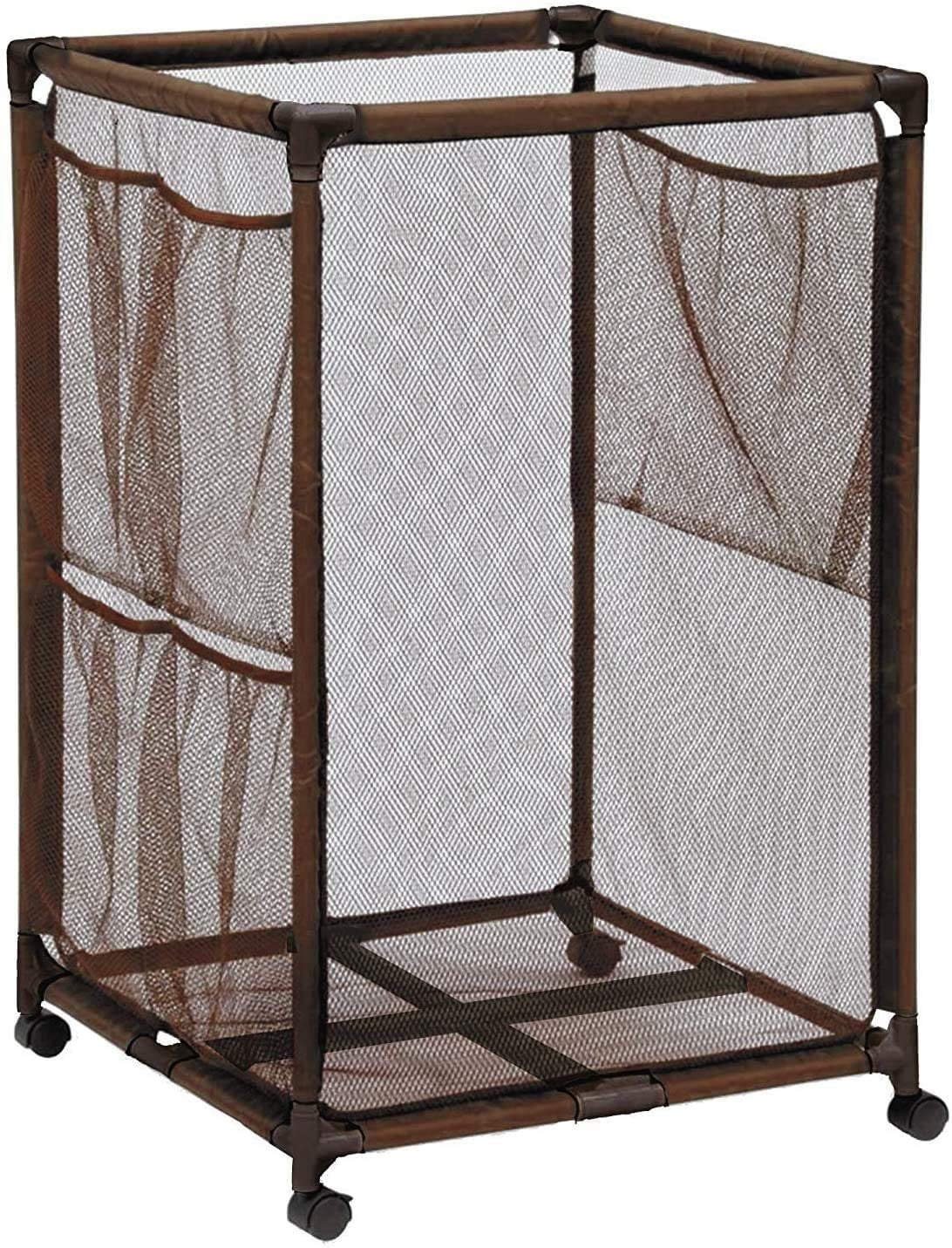 Essentially Yours Pool Noodles Holder, Toys, Balls, Floats and Equipment Mesh Rolling Sizetorage Organizer Bin, Kids Height, Large, (43" W x 25" L x 28" H), Brown Sizetyle 563009