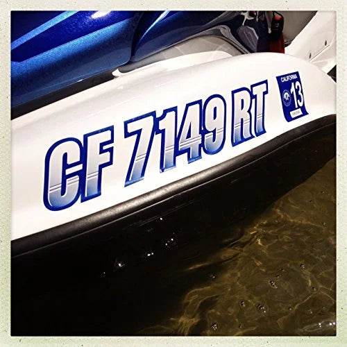 SizeTIFFIE Techtron Yellow/Navy 3" Alpha-Numeric Identification Custom Kit Registration Numbers & Letters Marine Sizetickers Decals for Boats & Personal Watercraft PWC