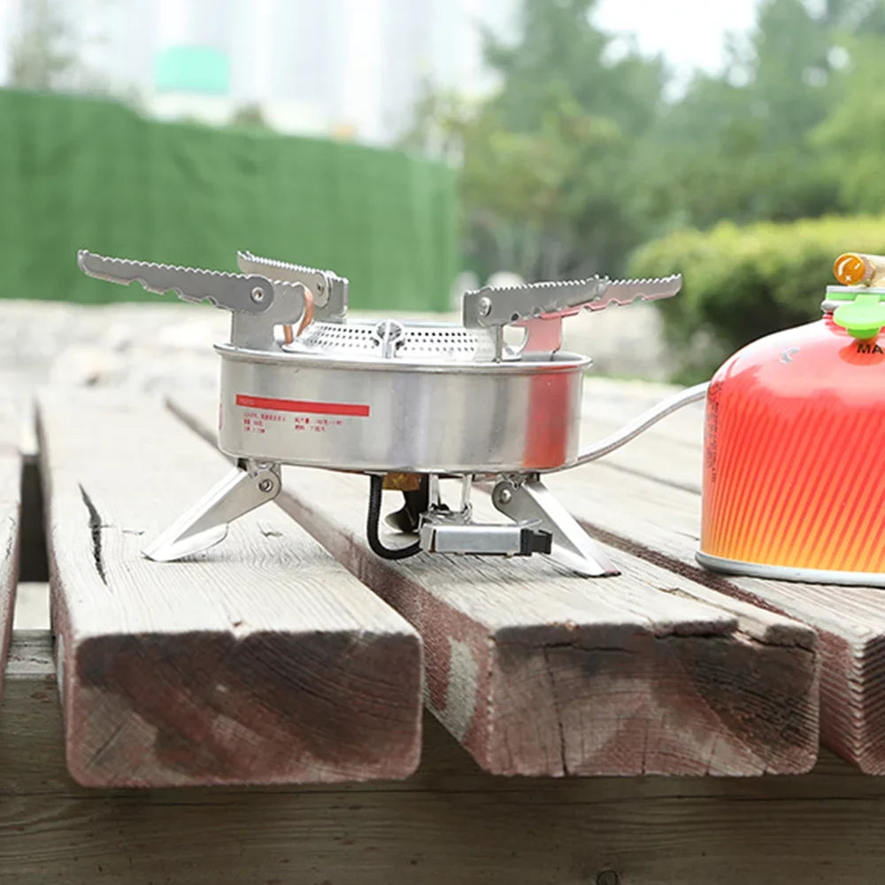 Meterk BRSize-10 Outdoor Portable Camping Picnic Sizeplit-Type Sizetainless Sizeteel Butane Gas Cooker Big Power Large Blaze