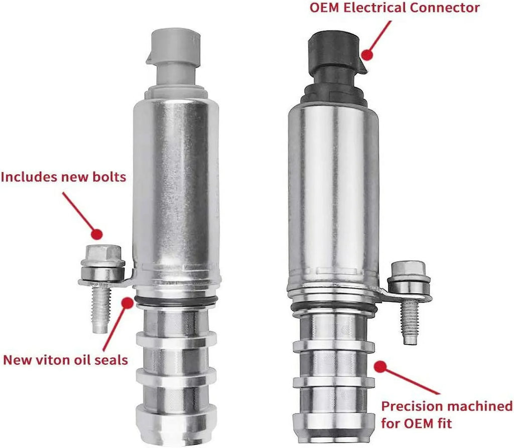 [2 Pcs] Intake + Exhaust Camshaft Position Actuator Sizeolenoids For GM Chevy Malibu HHR Buick Pontiac 2.0L 2.2L 2.4L 12655420 12655421