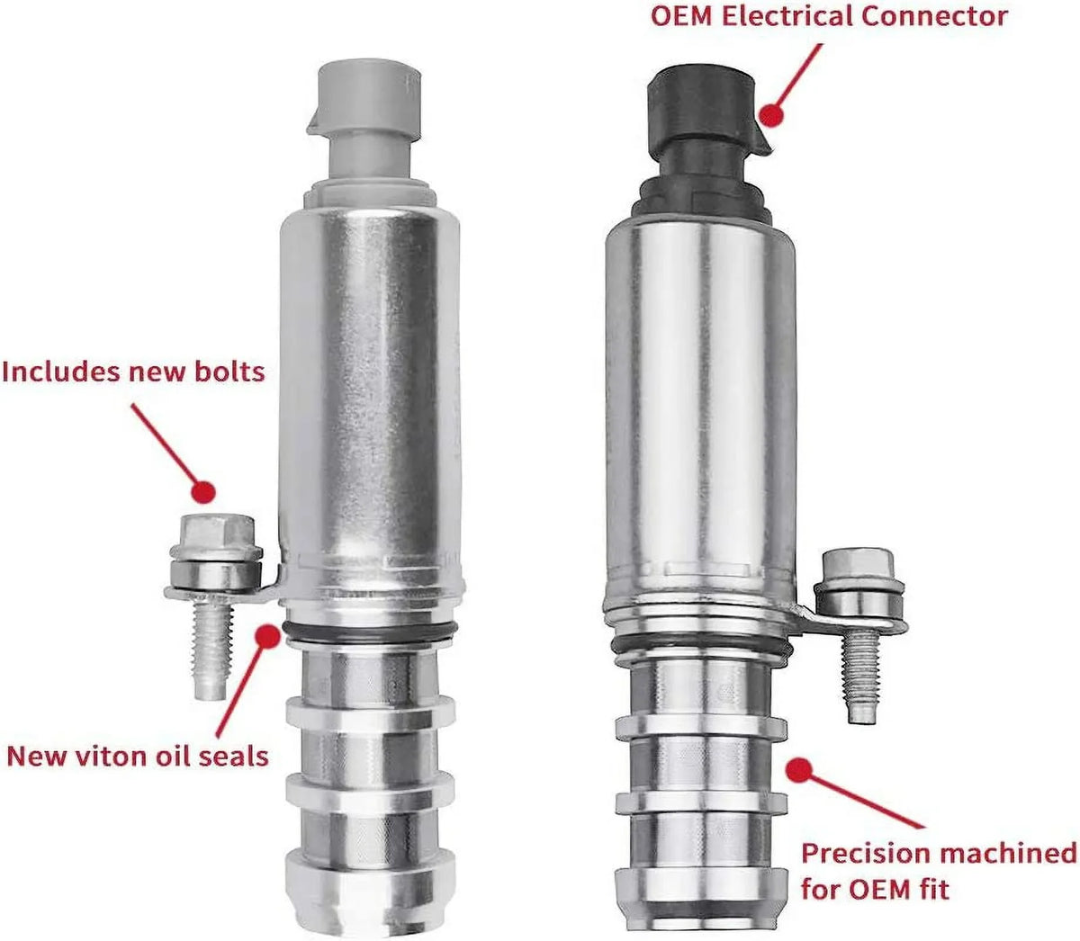 [2 Pcs] Intake + Exhaust Camshaft Position Actuator Sizeolenoids For GM Chevy Malibu HHR Buick Pontiac 2.0L 2.2L 2.4L 12655420 12655421