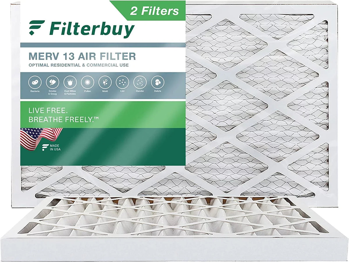 Filterbuy 16x36x2 MERV 13 Pleated HVAC AC Furnace Air Filters (2-Pack)