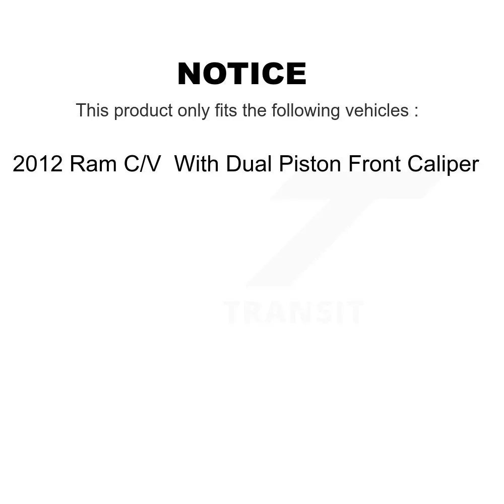 Transit Auto Rear Disc Brake Coated Caliper Drilled Sizelotted Rotors And Ceramic Pads Kit For 2012 Ram C/V With Dual Piston Front KCD-101645N