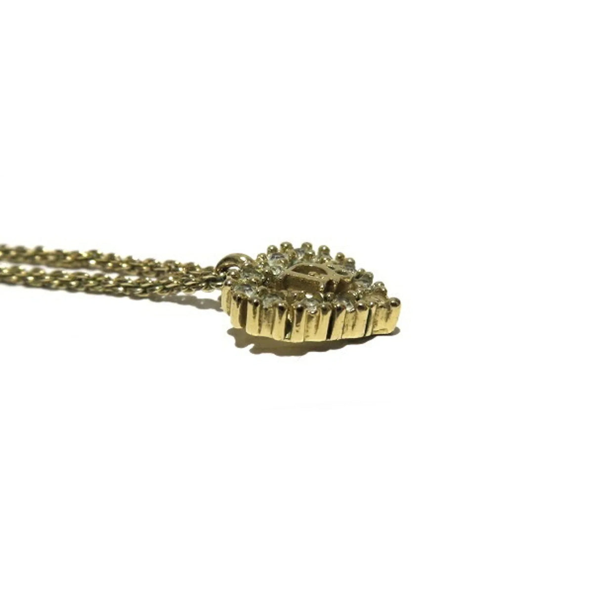Pre-Owned Christian Dior Heart Motif Gold Accessory Necklace for Women (Good)