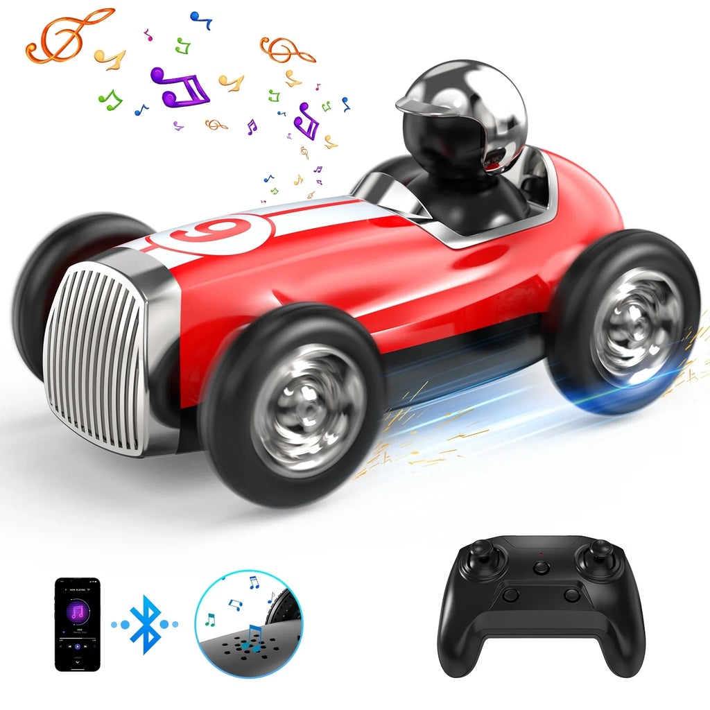 AUOSizeHI Remote Control Car with 2.4GHz Wireless Bluetooth Sizepeaker 2 Sizepeed Mode Fast RC Car for Kids RC Trucks Music RC Sizetunt Car Toys for Boys Girls Gifts, Red