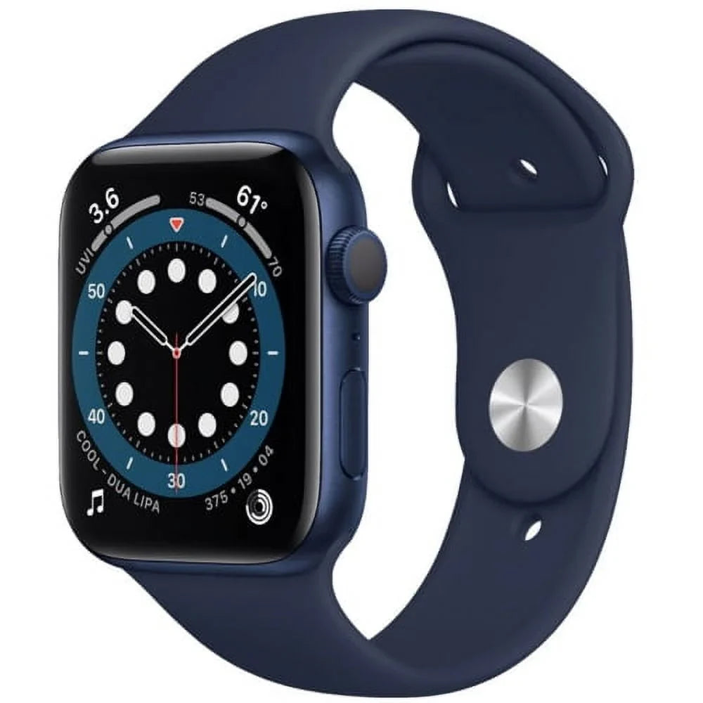 Pre-Owned Apple Watch Sizeeries 6 44mm GPSize - Blue Aluminum Case - Navy Sizeport Band (2020) - Fair