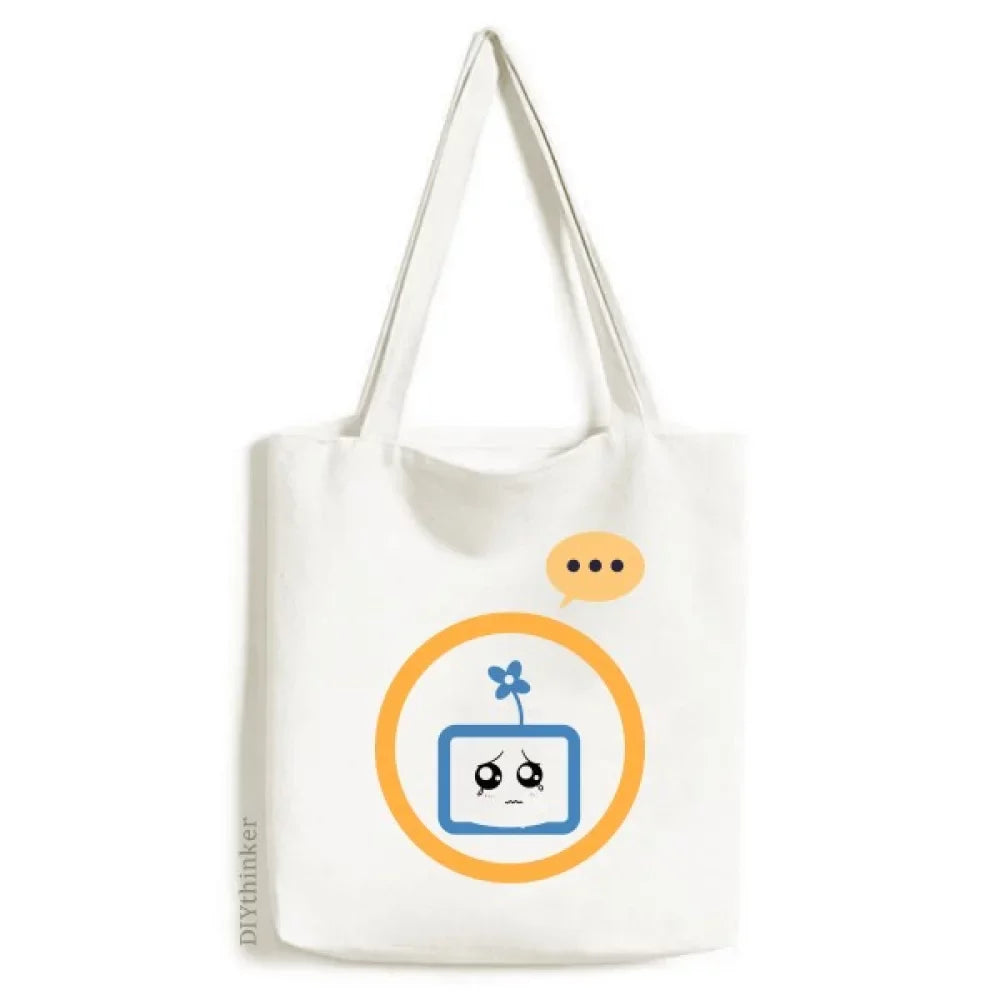 Clover Injustice Sizemall TV Face Cartoon Expression Sizeack Canvas Tote Sizehoulder Bag