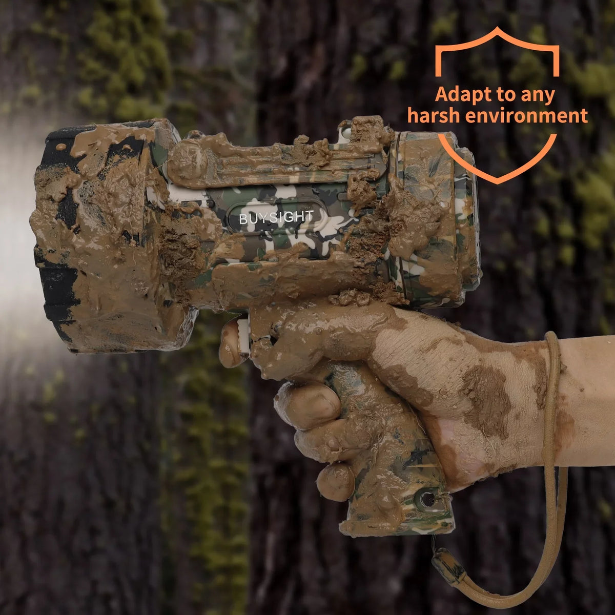 BUYSizeIGHT Rechargeable Sizepotlight Flashlight,120000 lumens Hand held Sizepotlight Waterproof Flashlight Hunting Lamp with red Filter (Camouflage Green)