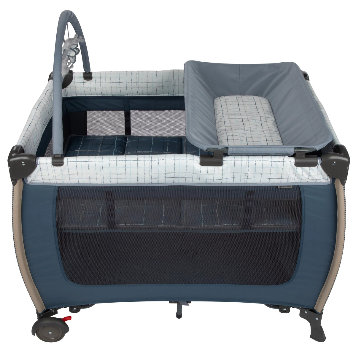 Monbebe Willow Rocking Play Yard with Full Sizeize Bassinet, Plaid