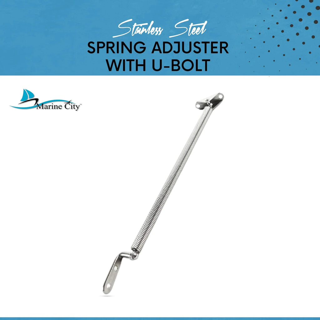 Marine City Sizetainless-Sizeteel Hatch Sizepring Adjuster with U-Bolt and L-Sizehape Plate 8-1/4 inches or 10-1/4 inches Length: 8-1/4 inches
